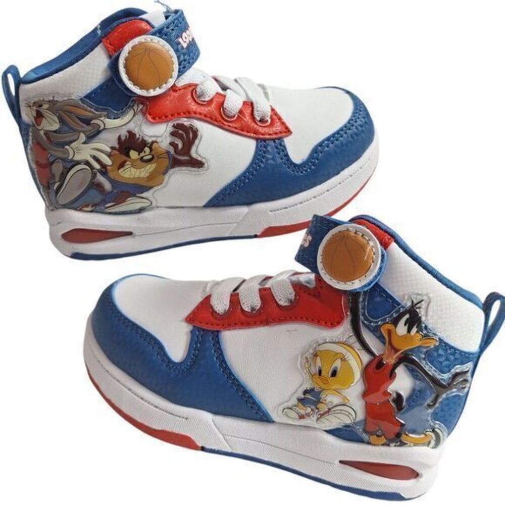 Looney Tunes High Top Shoes Size 9 (17cm) Little Kids Bugs‎ Bunny Daffy Duck New